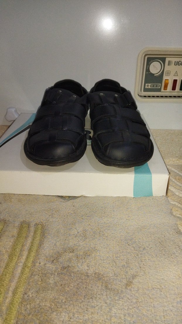 Siyah Erkek Kemerli Kauçuk Sandalet - Görsel 4