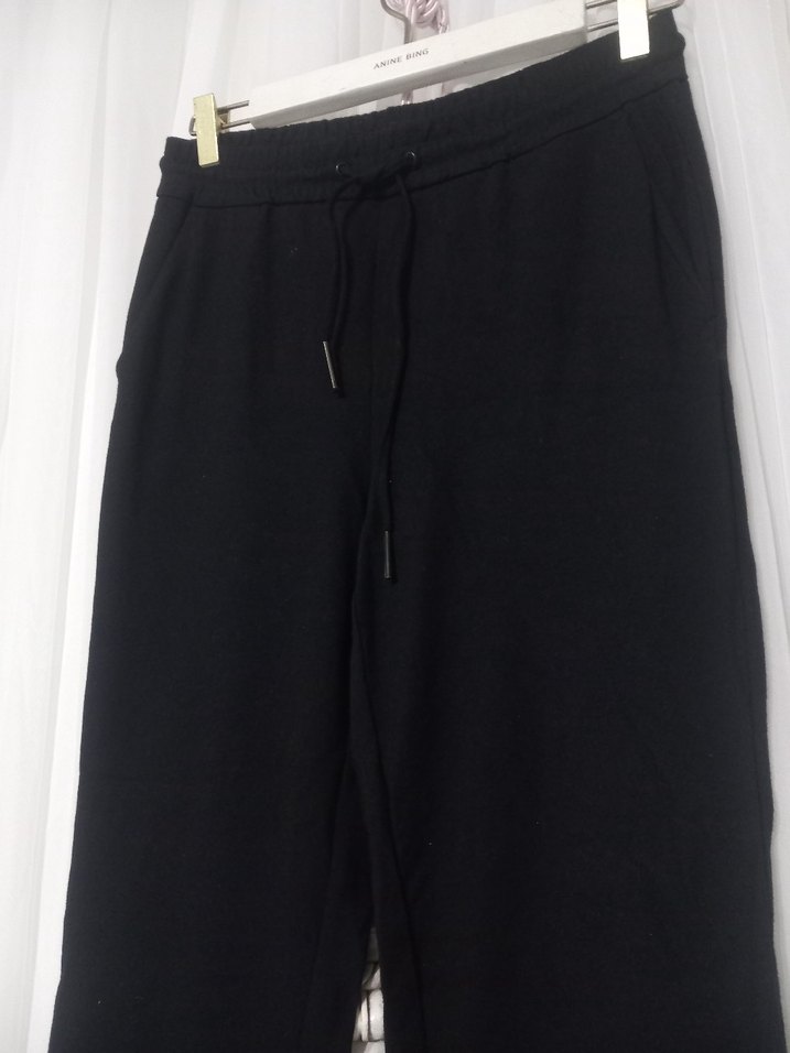 Püsküllü Siyah Salaş Kumaş eşofman - Görsel 2