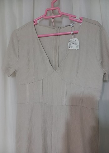 Bohem V Yakalı Uzun Keten Tulum - Görsel 4