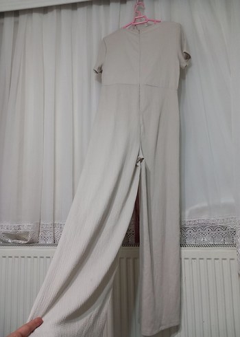 Bohem V Yakalı Uzun Keten Tulum - Görsel 5