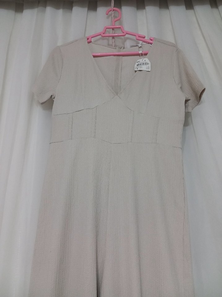 Bohem V Yakalı Uzun Keten Tulum - Görsel 3