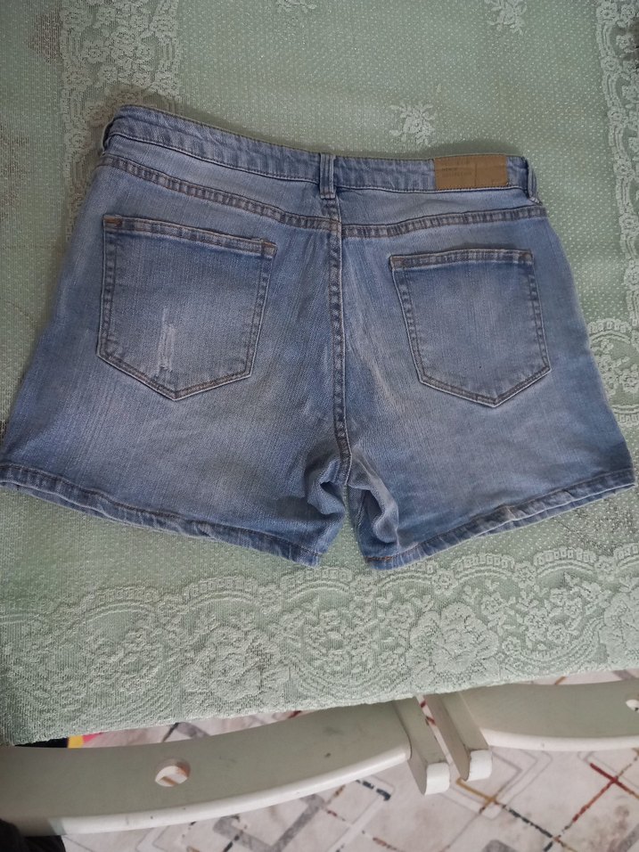Kadın Mavi Denim Mini Şort - Görsel 2
