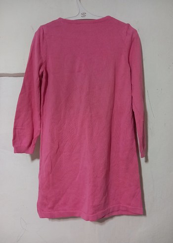 Kız Çocuk Pembe Uzun Kollu Triko Elbise - Görsel 3