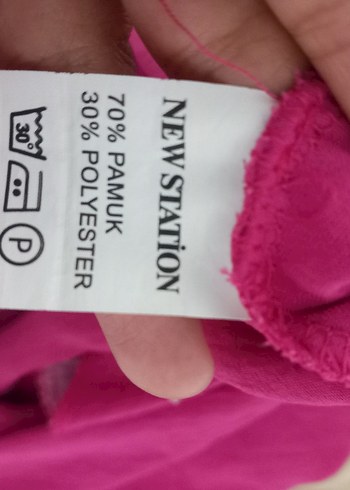 Düğmeli Pembe  Uzun elbise - Görsel 7