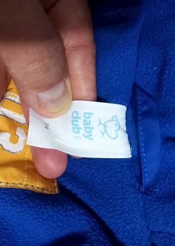 Kapüşonlu Nakışlı Erkek Çocuk Mavi Ceket - Görsel 5