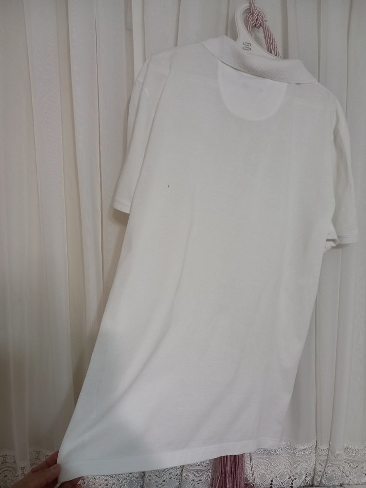 Erkek Beyaz Pamuklu Polo Tişört - Görsel 3