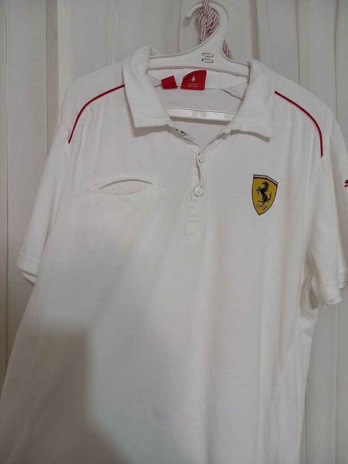 Erkek Beyaz Kısa Kollu Polo Yaka Tişört - Görsel 2