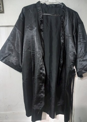 Siyah Gevşek Kesim Gotik Midi Kadın Sabahlık - Görsel 3