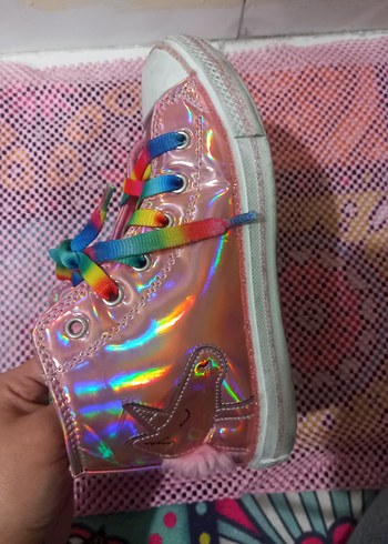 Renkli Bağcıklı Kız Spor Ayakkabısı - Görsel 4