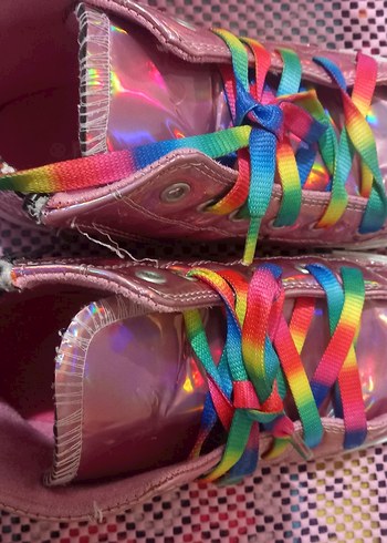 Renkli Bağcıklı Kız Spor Ayakkabısı - Görsel 3