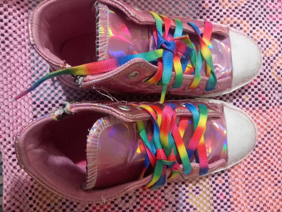 Renkli Bağcıklı Kız Spor Ayakkabısı - Görsel 3