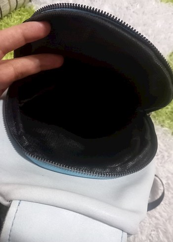 mavi Deri Kadın iter Çaprazister sırt Çanta - Görsel 4