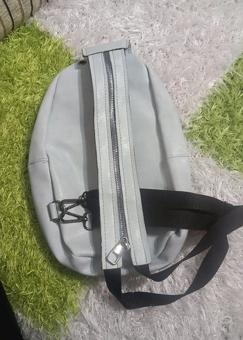 mavi Deri Kadın iter Çaprazister sırt Çanta - Görsel 2