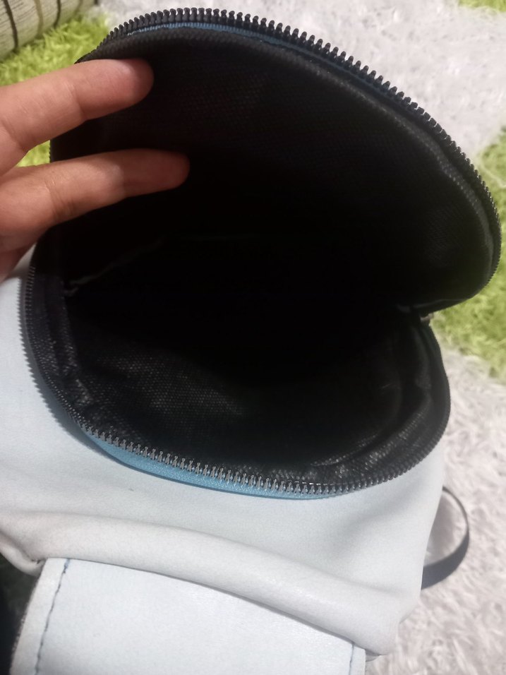 mavi Deri Kadın iter Çaprazister sırt Çanta - Görsel 4