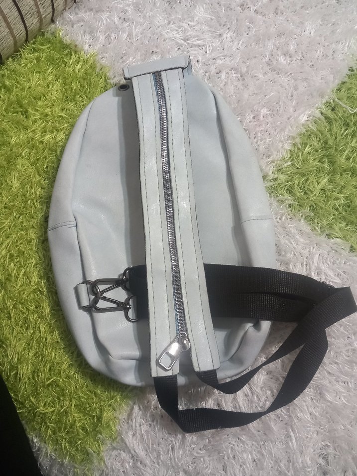 mavi Deri Kadın iter Çaprazister sırt Çanta - Görsel 2