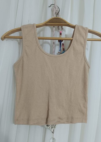 Bej Pamuklu Kadın Kolsuz Atlet - Görsel 2