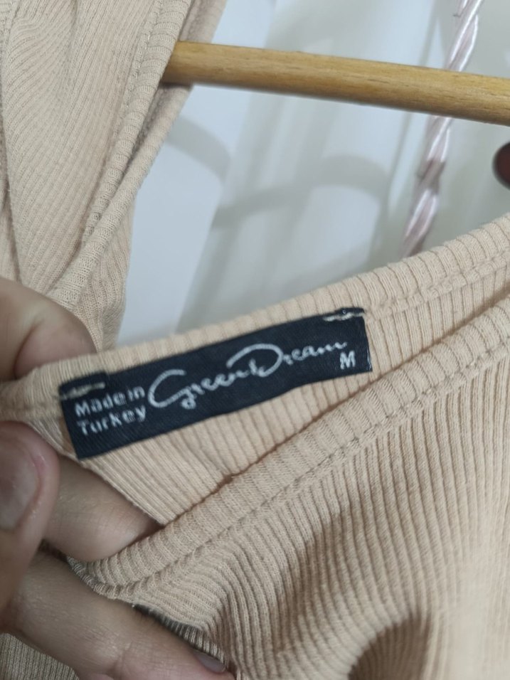 Bej Pamuklu Kadın Kolsuz Atlet - Görsel 3