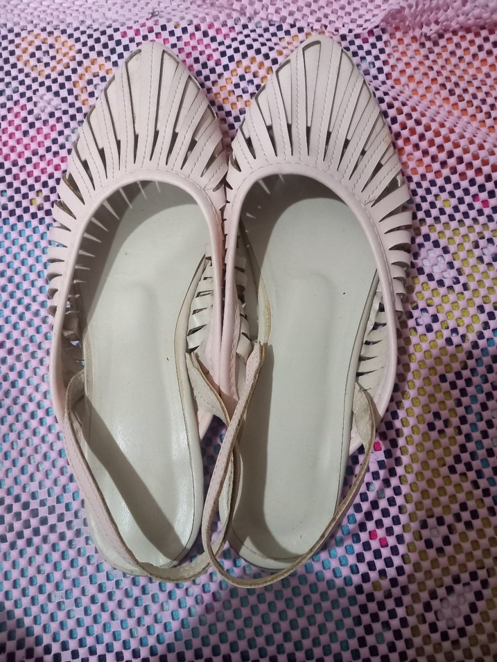 Pudra Pileli Blok Topuklu Kadın Ayakkabı - Görsel 2