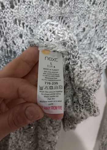 Bohem Gri Örgü Kadın Kazak - Görsel 6