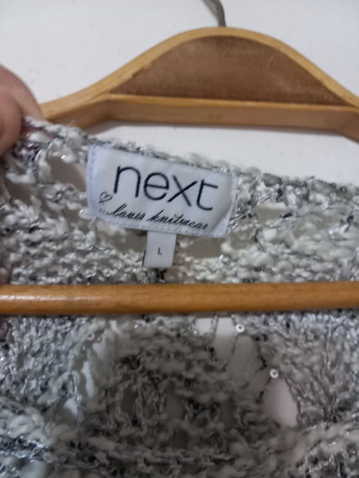 Bohem Gri Örgü Kadın Kazak - Görsel 5