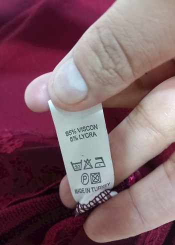 Bordo Dantel Detaylı Bohem Kadın Bluz - Görsel 5