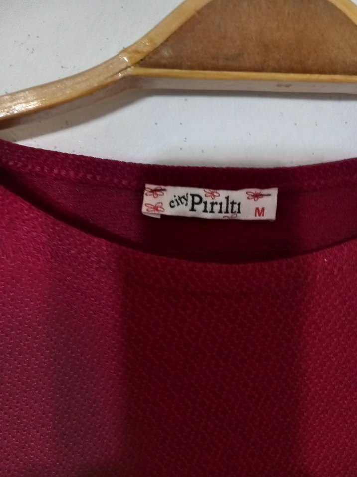 Bordo Dantel Detaylı Bohem Kadın Bluz - Görsel 4