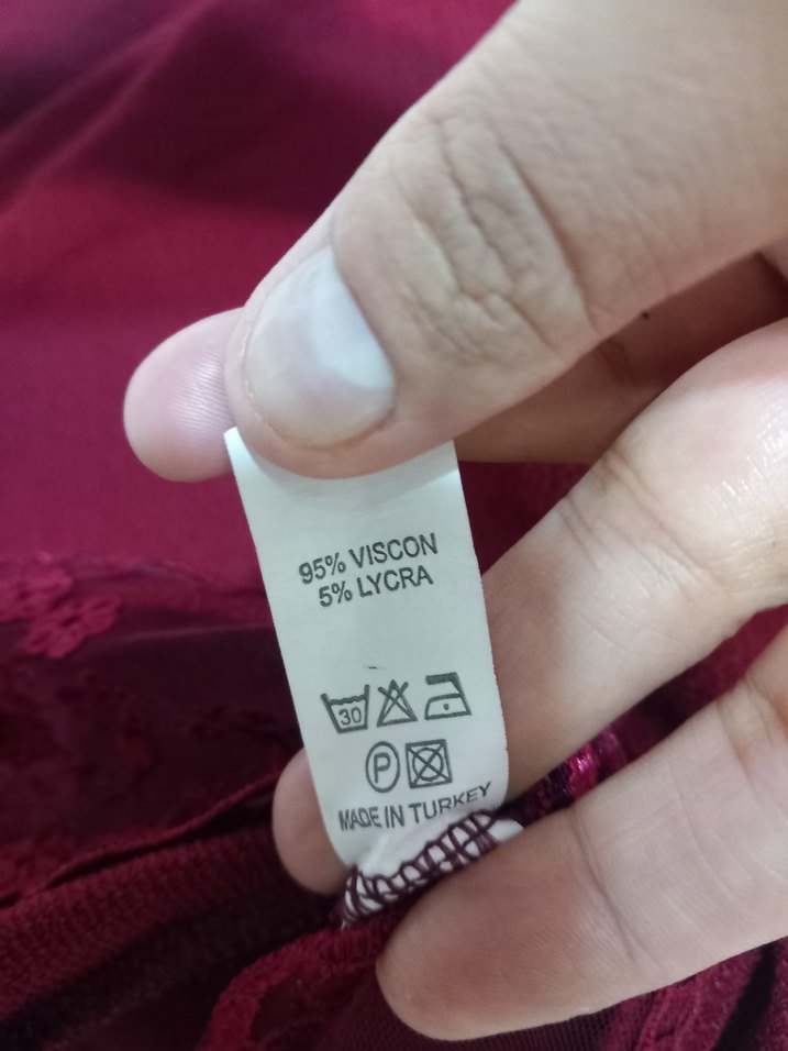 Bordo Dantel Detaylı Bohem Kadın Bluz - Görsel 5