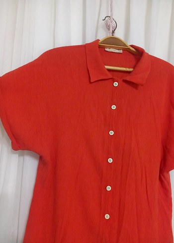 narçiçeği Kısa Kollu Keten Gömlek - Görsel 2