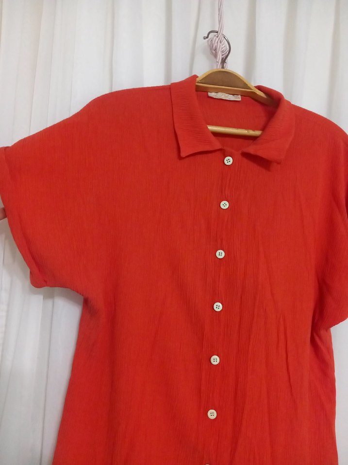 narçiçeği Kısa Kollu Keten Gömlek - Görsel 2