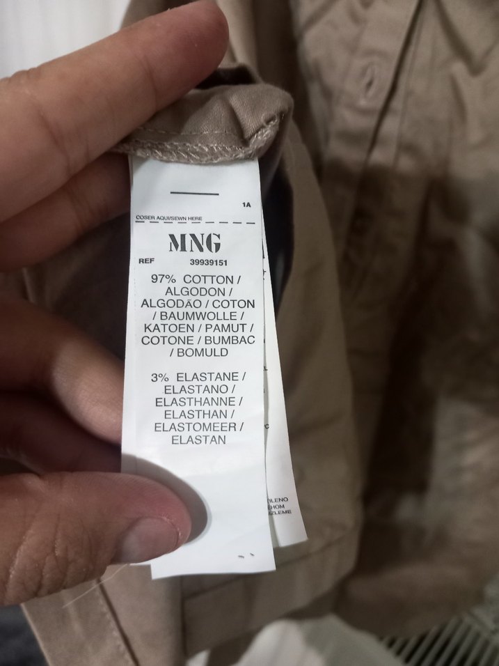 Düğmeli Bej Mini Keten Kadın Elbise - Görsel 4