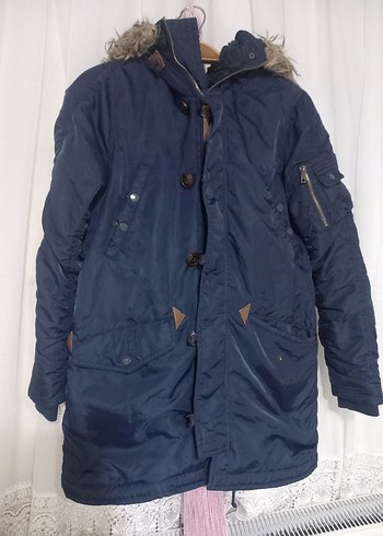 Erkek  Lacivert  Kaban - Görsel 2