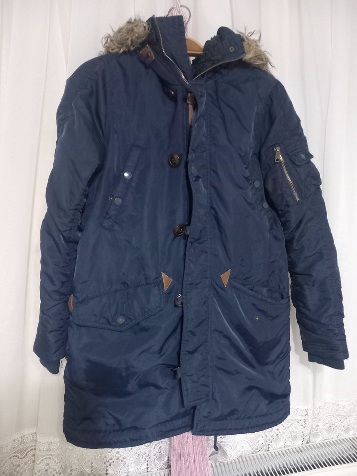 Erkek  Lacivert  Kaban - Görsel 2