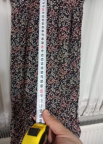 Düğmeli Çok Renkli Uzun Bohem Elbise - Görsel 6