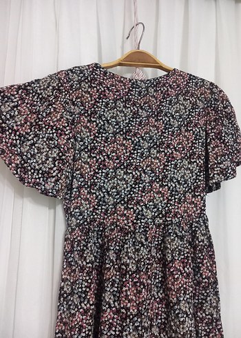 Düğmeli Çok Renkli Uzun Bohem Elbise - Görsel 4