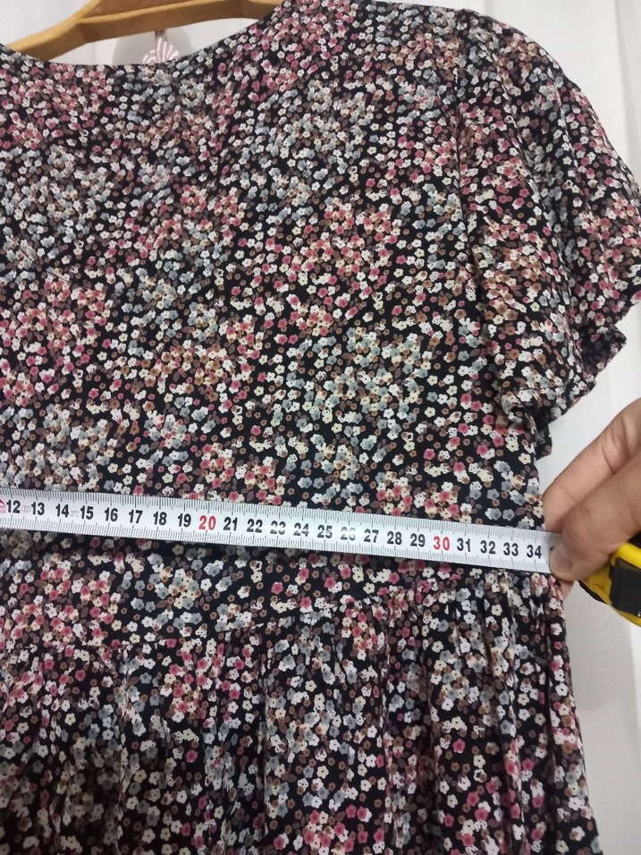 Düğmeli Çok Renkli Uzun Bohem Elbise - Görsel 5