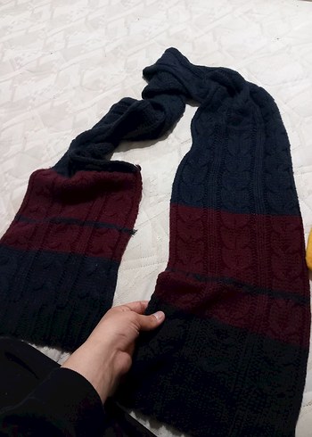 Diğer Bordo Siyah Orgu Desenli Erkek Atki