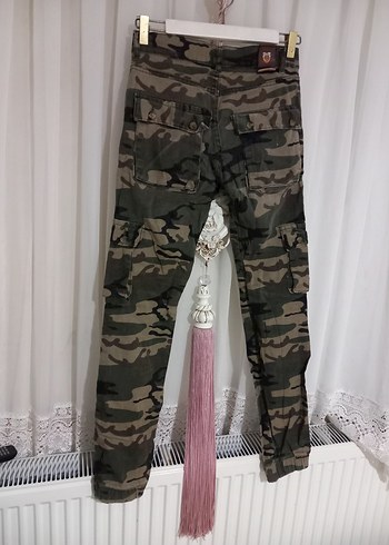 Erkek Kamuflaj Desenli Rahat Kesim jeans Pantolon - Görsel 3