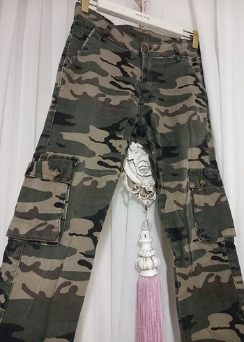 Erkek Kamuflaj Desenli Rahat Kesim jeans Pantolon - Görsel 2