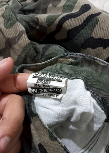 Erkek Kamuflaj Desenli Rahat Kesim jeans Pantolon - Görsel 5