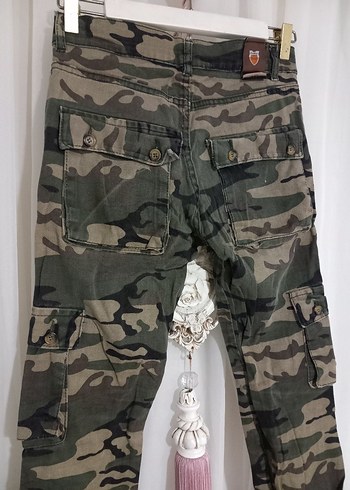 Erkek Kamuflaj Desenli Rahat Kesim jeans Pantolon - Görsel 4