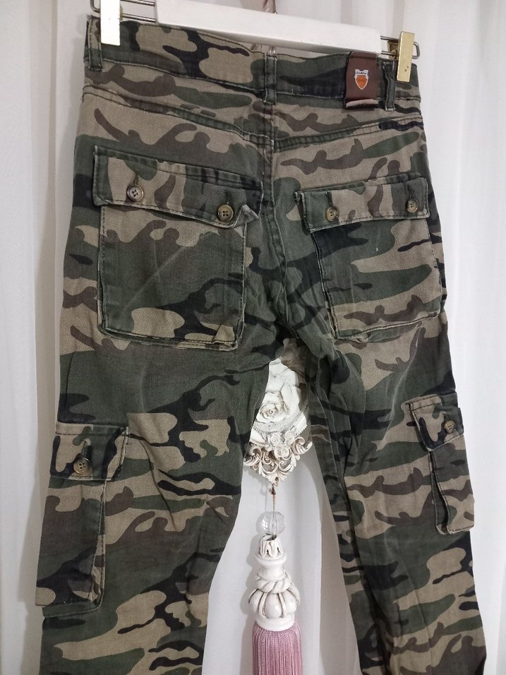 Erkek Kamuflaj Desenli Rahat Kesim jeans Pantolon - Görsel 4