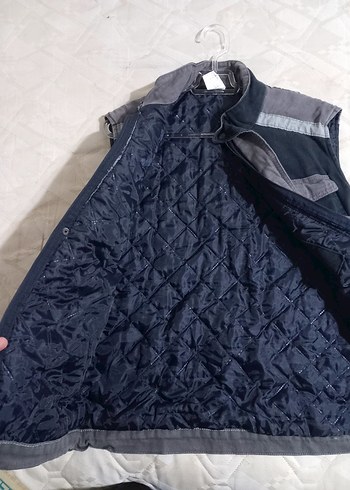 Siyah Gri Denim Erkek Biker Yelek - Görsel 4