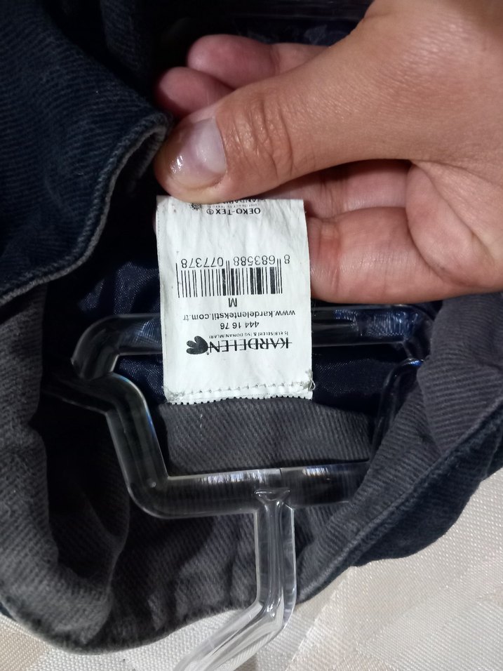 Siyah Gri Denim Erkek Biker Yelek - Görsel 5