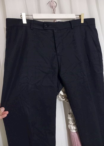 Düğmeli Siyah Erkek Ofis Pantolonu - Görsel 2