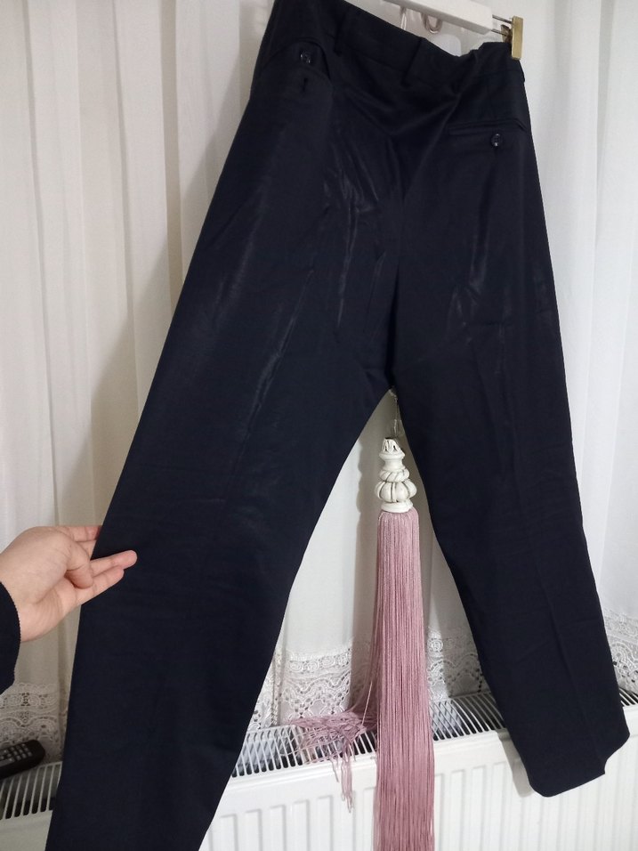 Düğmeli Siyah Erkek Ofis Pantolonu - Görsel 3