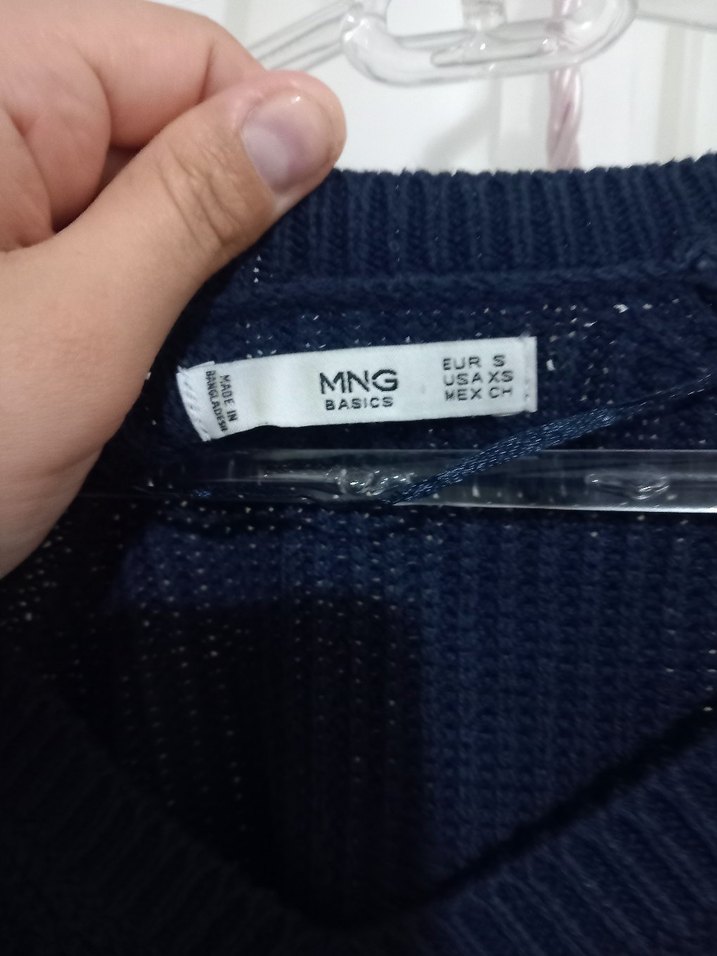 Lacivert V Yaka Kadın Triko Kazak - Görsel 4