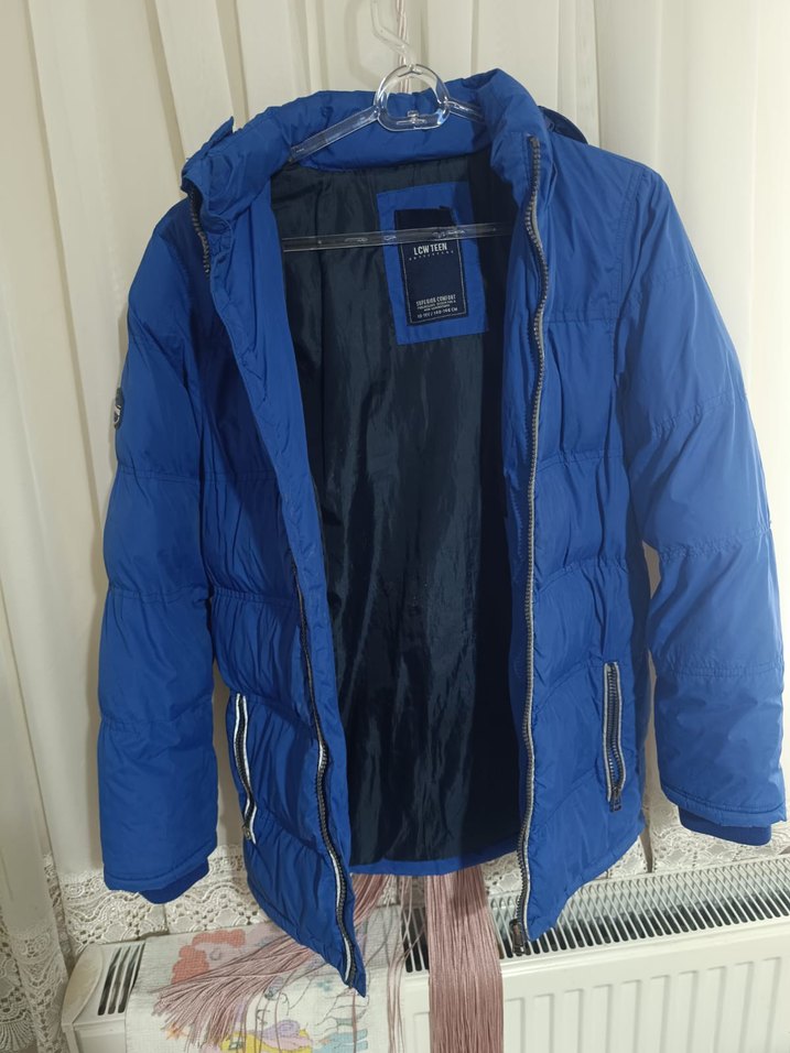 Parlak Mavi Erkek Çocuk Fermuarlı Mont - Görsel 2