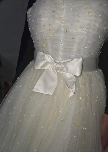 Zuhair Murad Altin İsiltili Ekru Tul Gelinlik