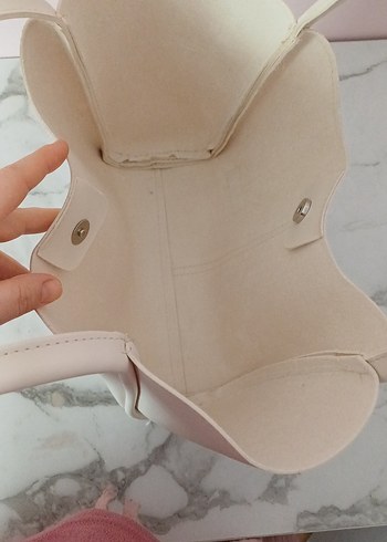 bej çıt çıtlı kol çantası - Görsel 3