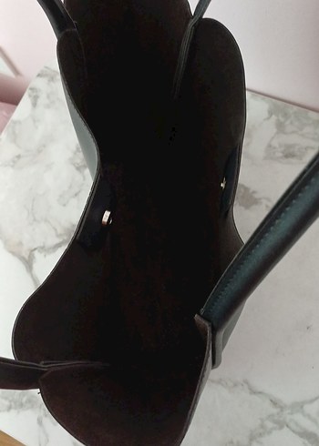 Siyah Deri Kadın Çanta - Görsel 3